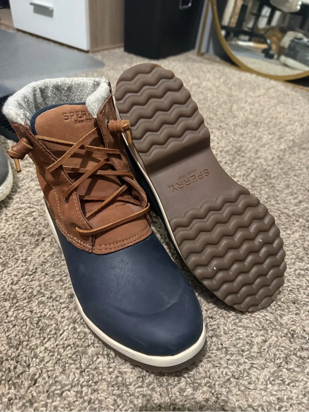 Sperry Navy & Brown Waterproof Winter Boots